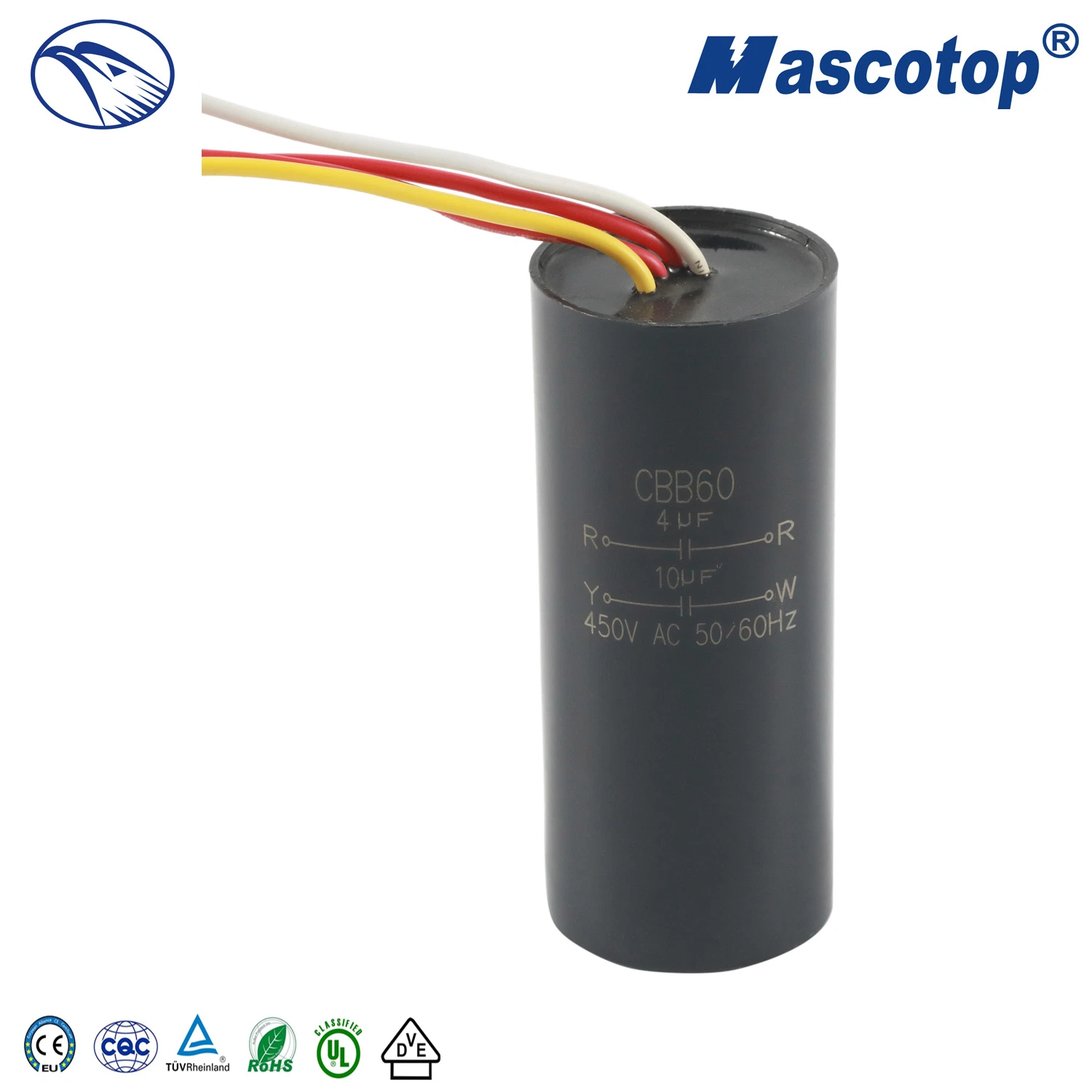 Cbb60 Washing Machine 10UF 450V Starting Capacitor