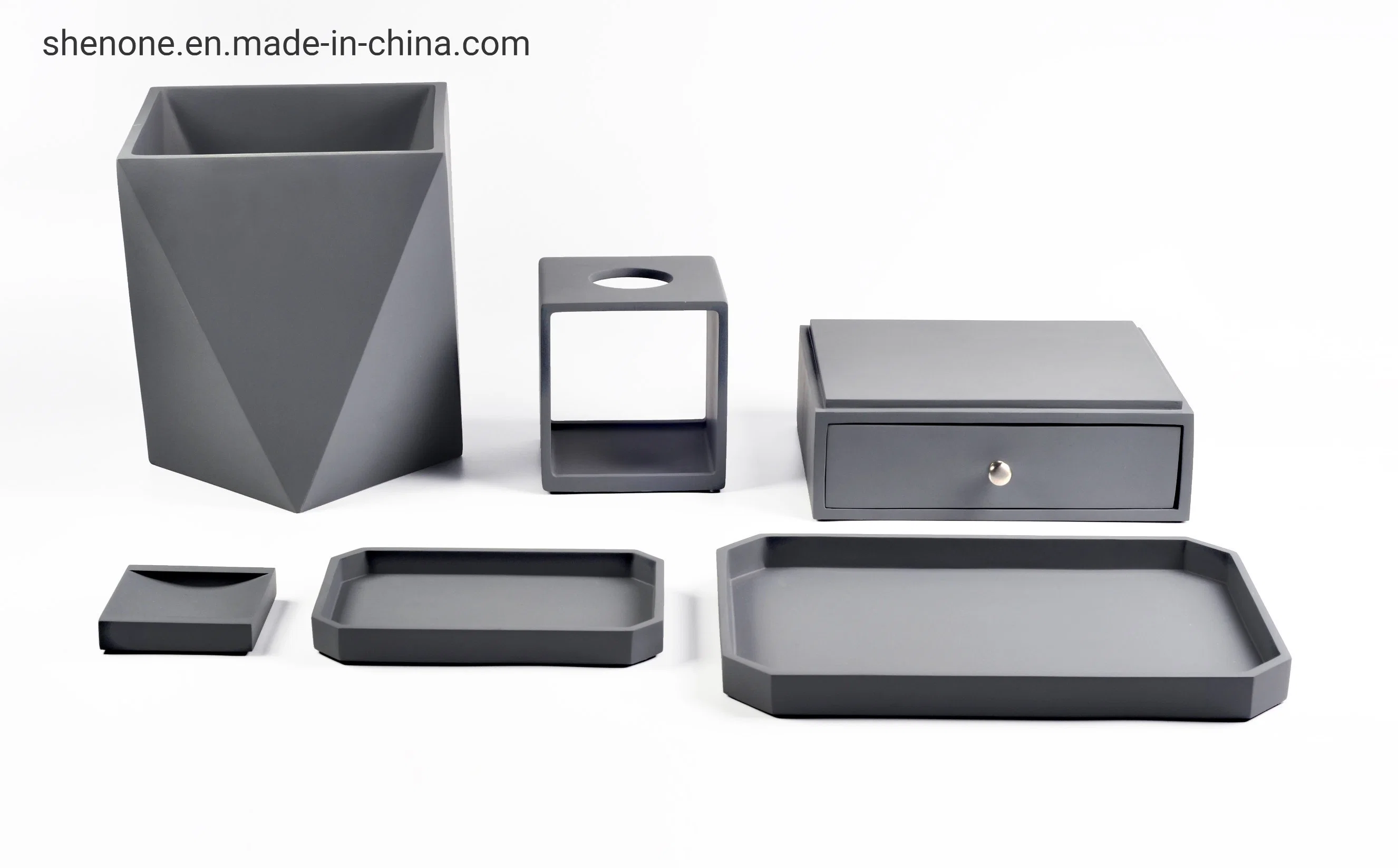 Shenone Fashion Customized Grey Eco Resin Tissue Box Covers Wholesale/Supplier Tissue Paper Box Hotel Decor