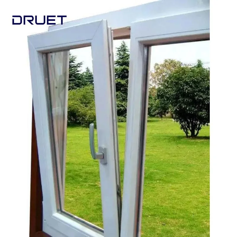 Double Hung Black Vinyl Window with Screen UPVC Casement Sliding Folding Bifold UPVC Window Windows and Doors