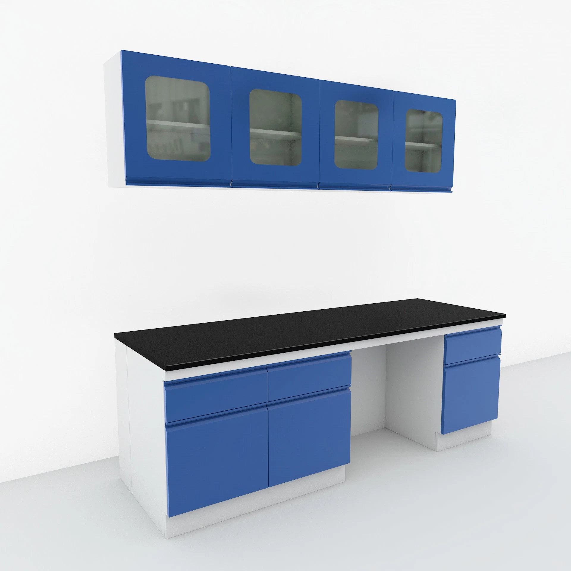 Steel Casework Floor Mounted Laboratory Furniture Table with Reagent Shelf