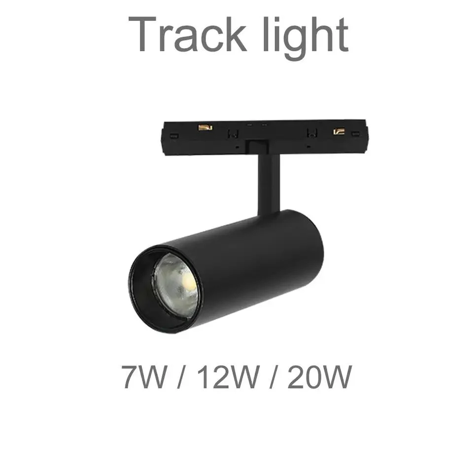 Nuevo diseño Rusia 48V techo estirado LED pista de tensión ligera Tela Perfil de aluminio cadena magnética Rai