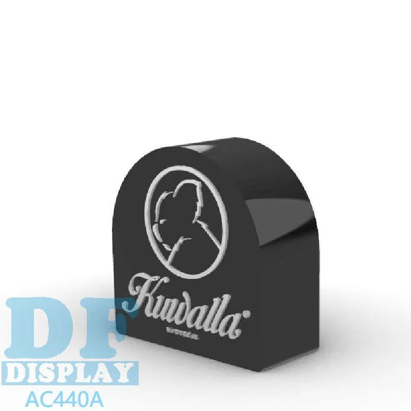 Custom Logo Acrylic Cube Acrylic Block with Black Background Wite Printing Acrylic Block Stand Acrylic Logo Block