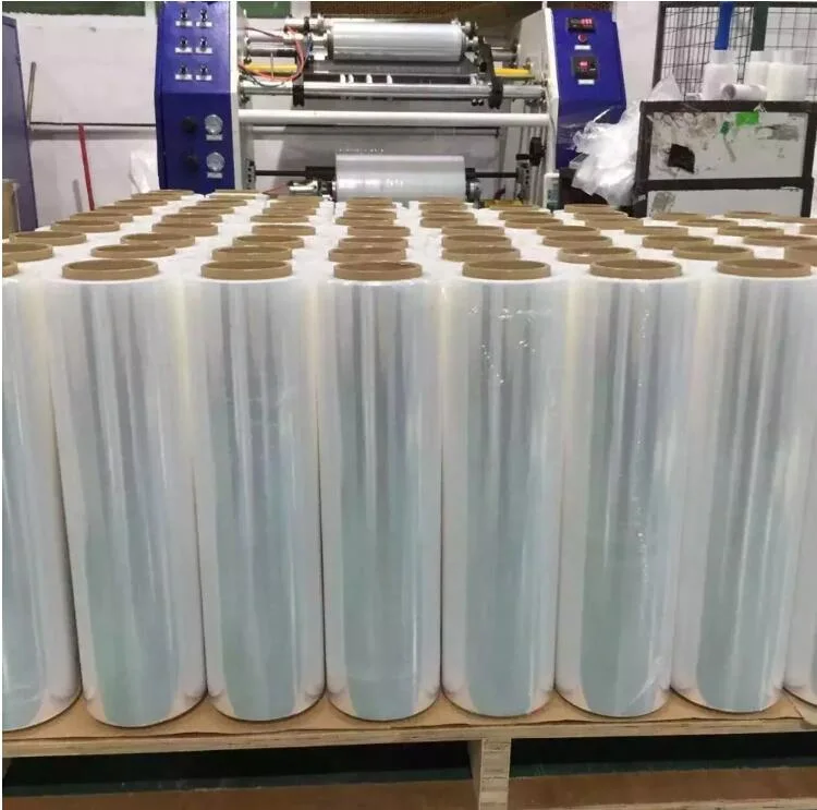 Plastic Wrap Transpranet LLDPE Stretch Film Jumbo Roll Packaging 500mm*80gauge*5kg