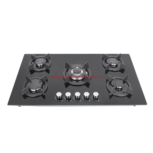 Trending 90cm Professional Table Top Black Glass Gas Stove