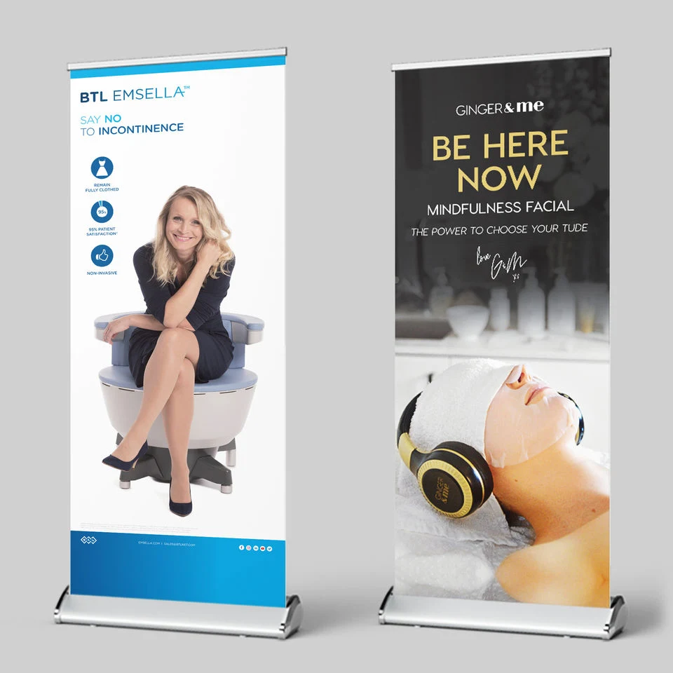 Publicité 85*200cm Large Base Roll up Banner Support d'affichage vertical