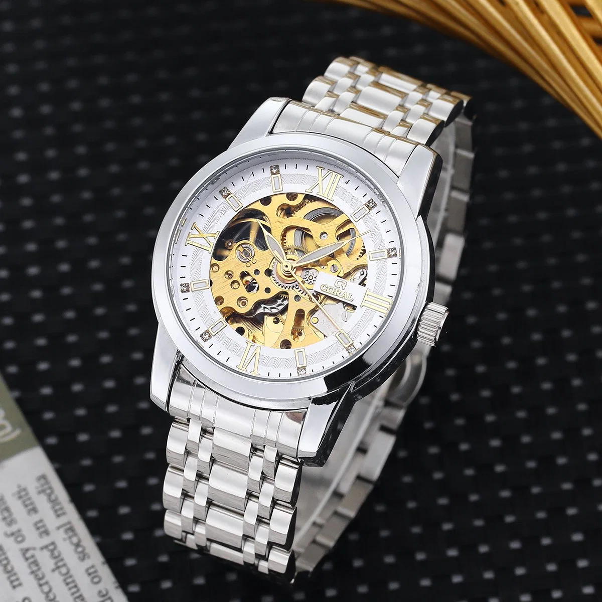 Mechanical Watches for Men Custom Your Logo Stainless Steel Watch