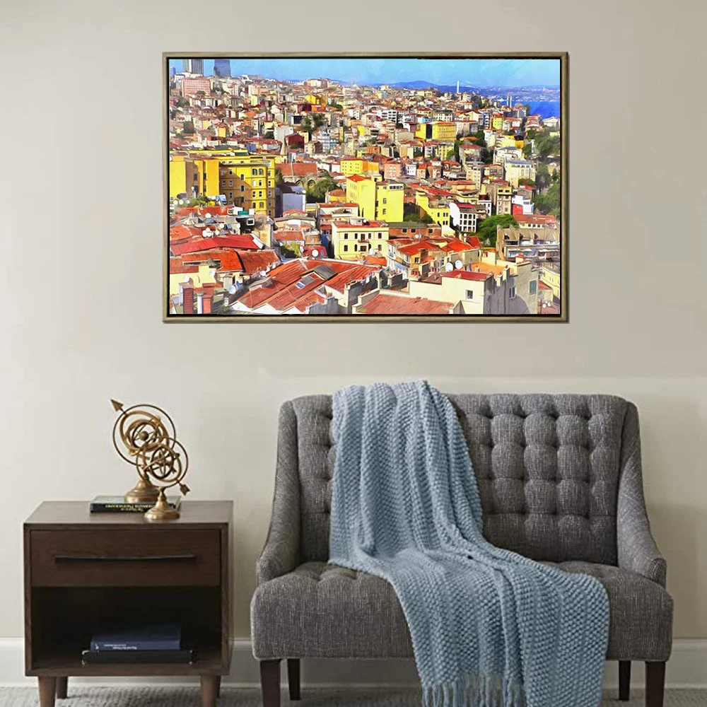 Custom Print Oil Painting Style Architectural Landscape Framed Decorative Background Wall Art