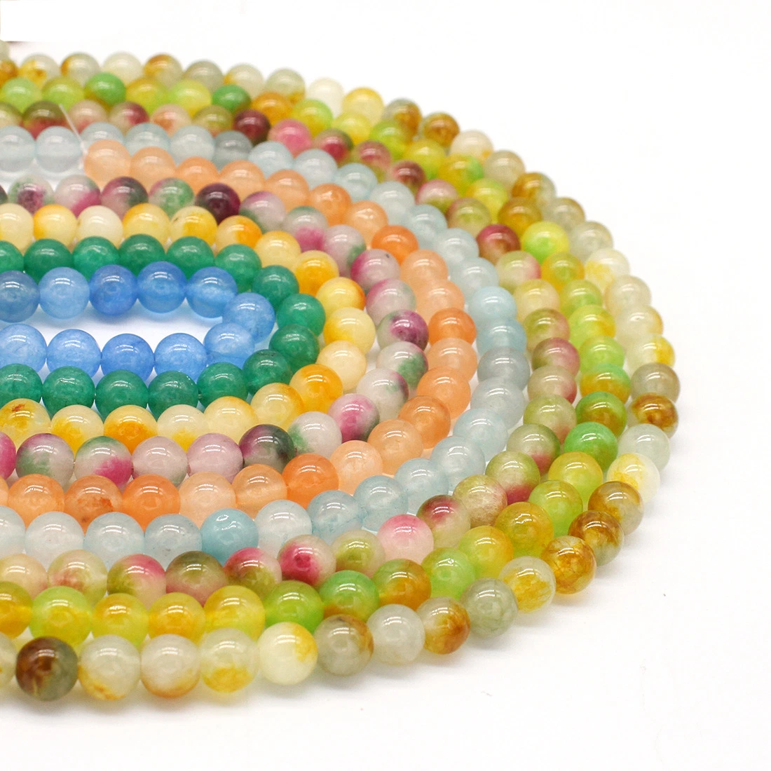 Natural Multicolor Chalcedony Jade Beads for Decorations DIY & Jewelry Making