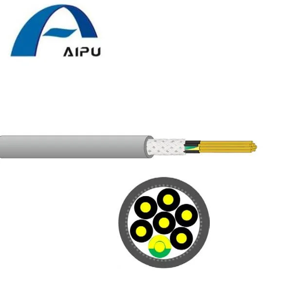 Aipu Cy Cable PVC/LSZH 6 Black Cores 1PC Green/Yellow Core Tinned Copper Wire Braided BS En 50525-2-11