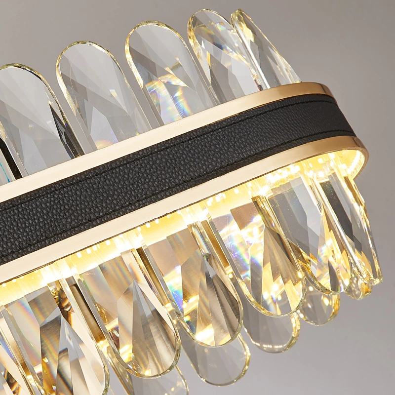 Masivel Suspension Luster LED Luxury French Empire Gold Crystal Chandelier Lighting Modern Crystal Hanging Light