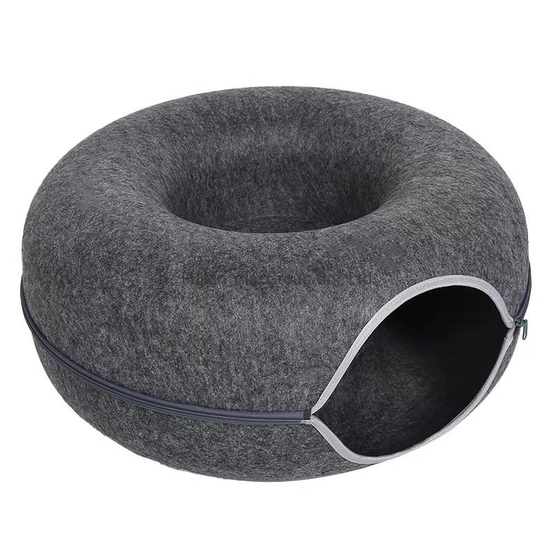 Hot Sale Funny Round Pet Cave Tunnel Toy Felt Cat Toy Cat Tunnel Bed