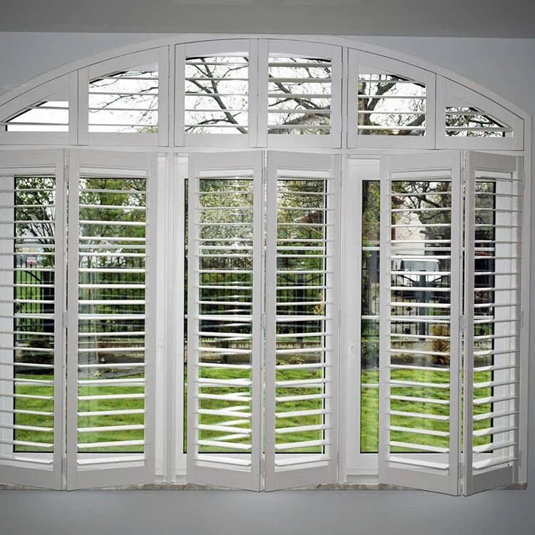 Manufacturer Customized New Design Frost White PVC Window Plantation Shutters Blinds