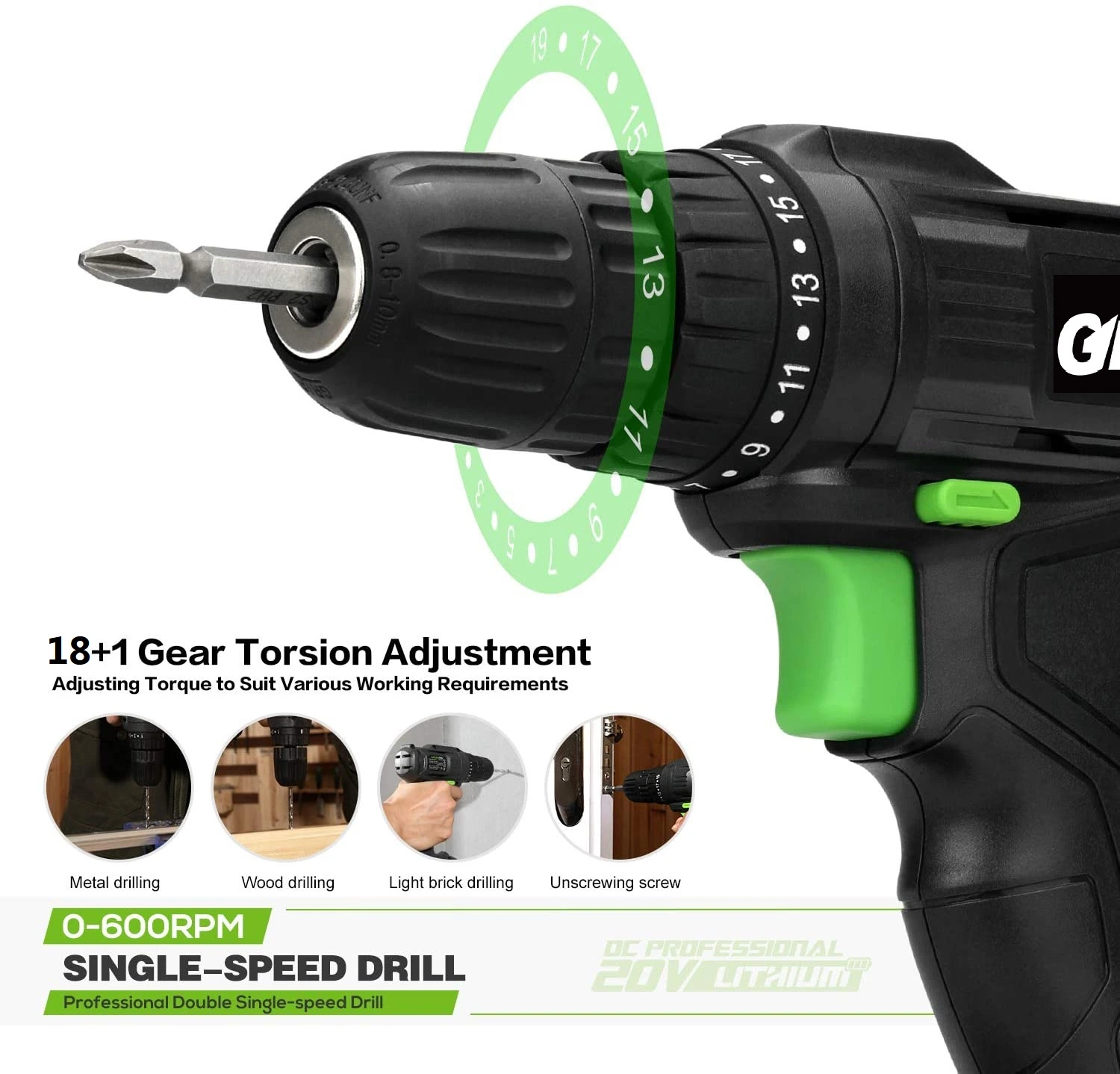 Greenline Big Torque Li-ion Battery Cordless/Electric Impact Drill/Screwdriver-Power Tools