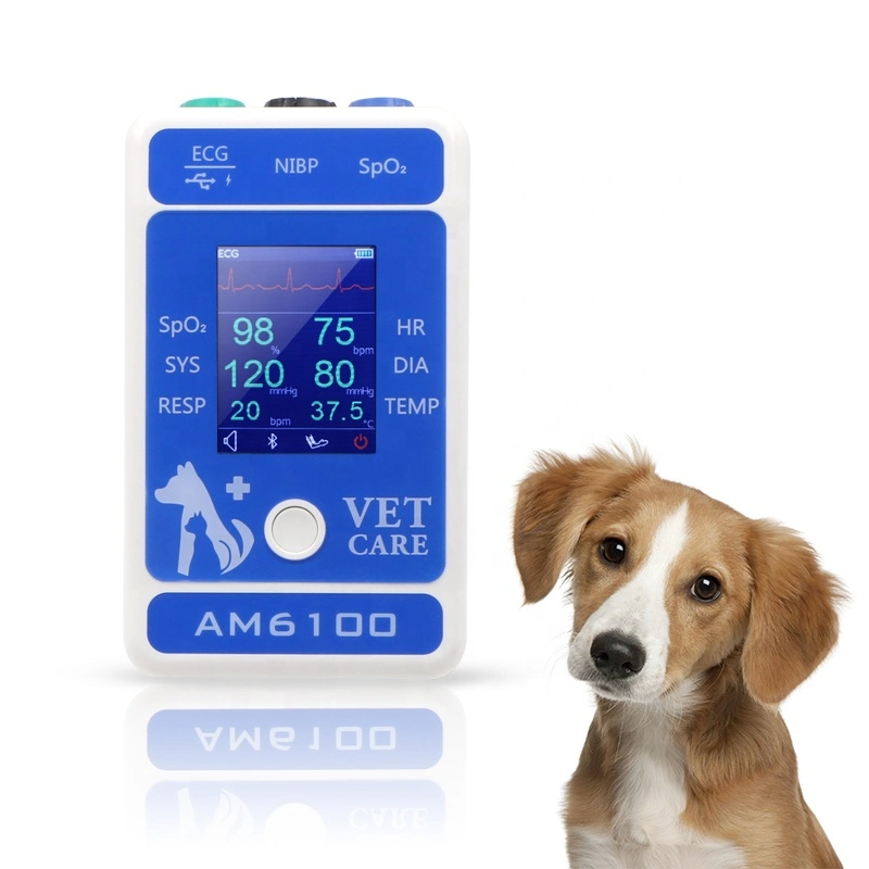 6parameters ECG+SpO2+NIBP+Temperature+Respriation Vital Signs Veterinary Equipment for Home Use