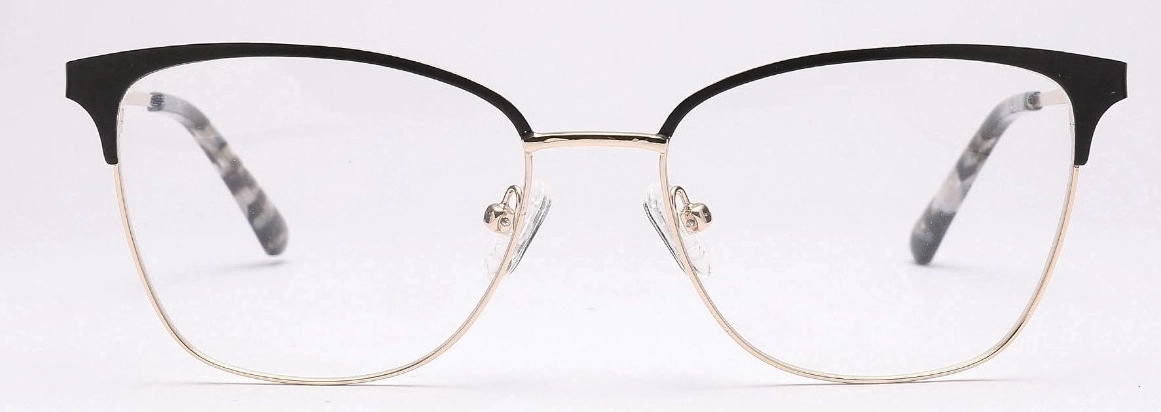 Personalizar a qualidade superior moderno de acetato de óculos Mulher Metal vidros ópticos Frames