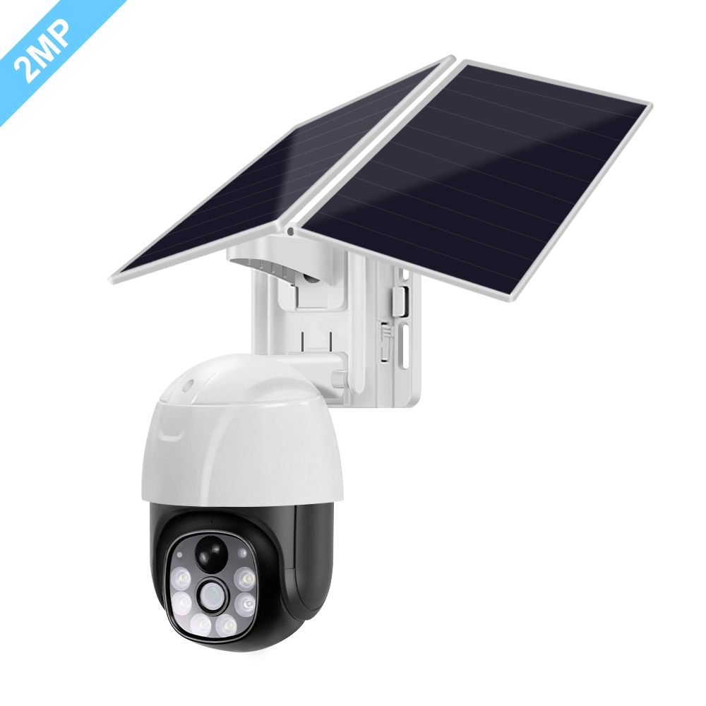 Cámara solar PTZ 20W inalámbrica de 2,8 pulgadas. IP66 1080p Cámara de vigilancia IP CCTV de seguridad inteligente