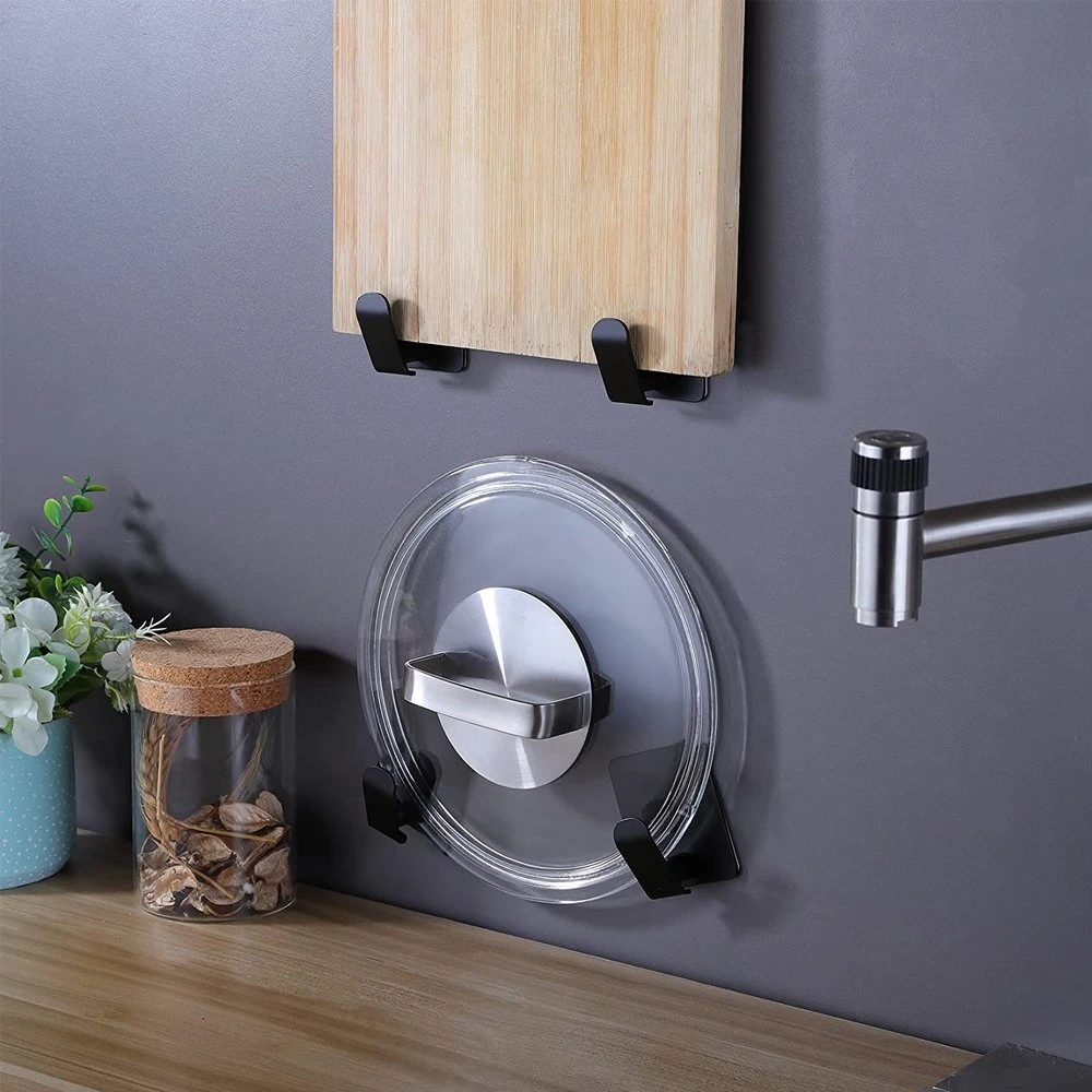 Adhesive Hooks - Black Towel Hooks Coat Stainless Steel Wall Hooks Rustproof and Oil Proof for Kitchen Bathroom