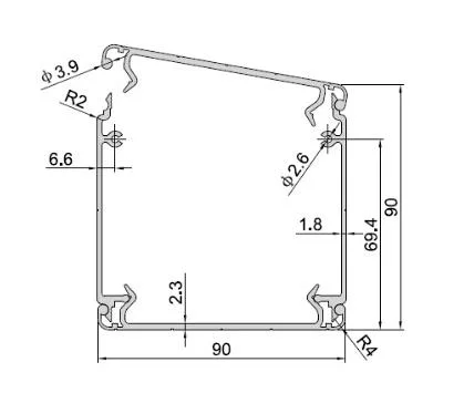 Rails de guidage de panneau en alliage d'aluminium Trunking-T9090