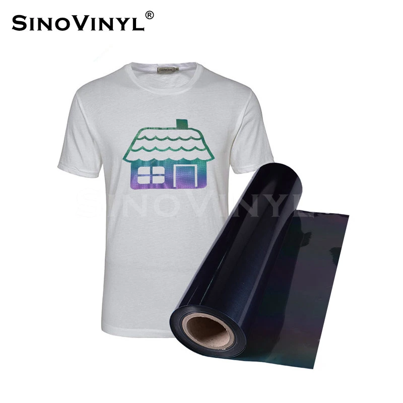 SINOVINYL Rainbow Reflective Heat Transfer Vinyl Roll Eisen auf HTV Für Einfach Zu Schneiden Und Zu Entkauen