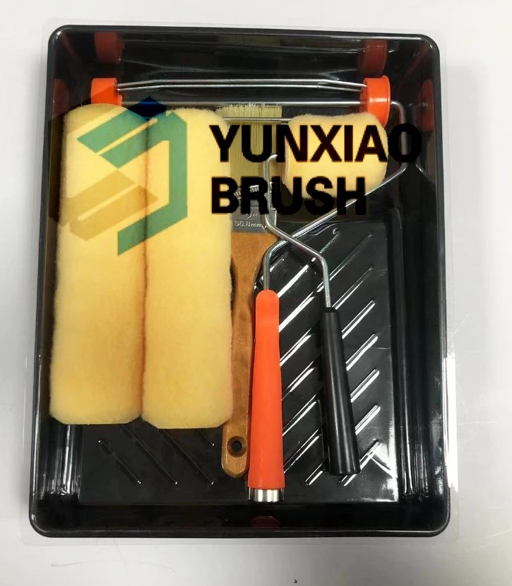 7PCS 9 Inch Wall Paint Roller Brush Set Painting Handle Tool Kit Paint Roller Kit with Covers