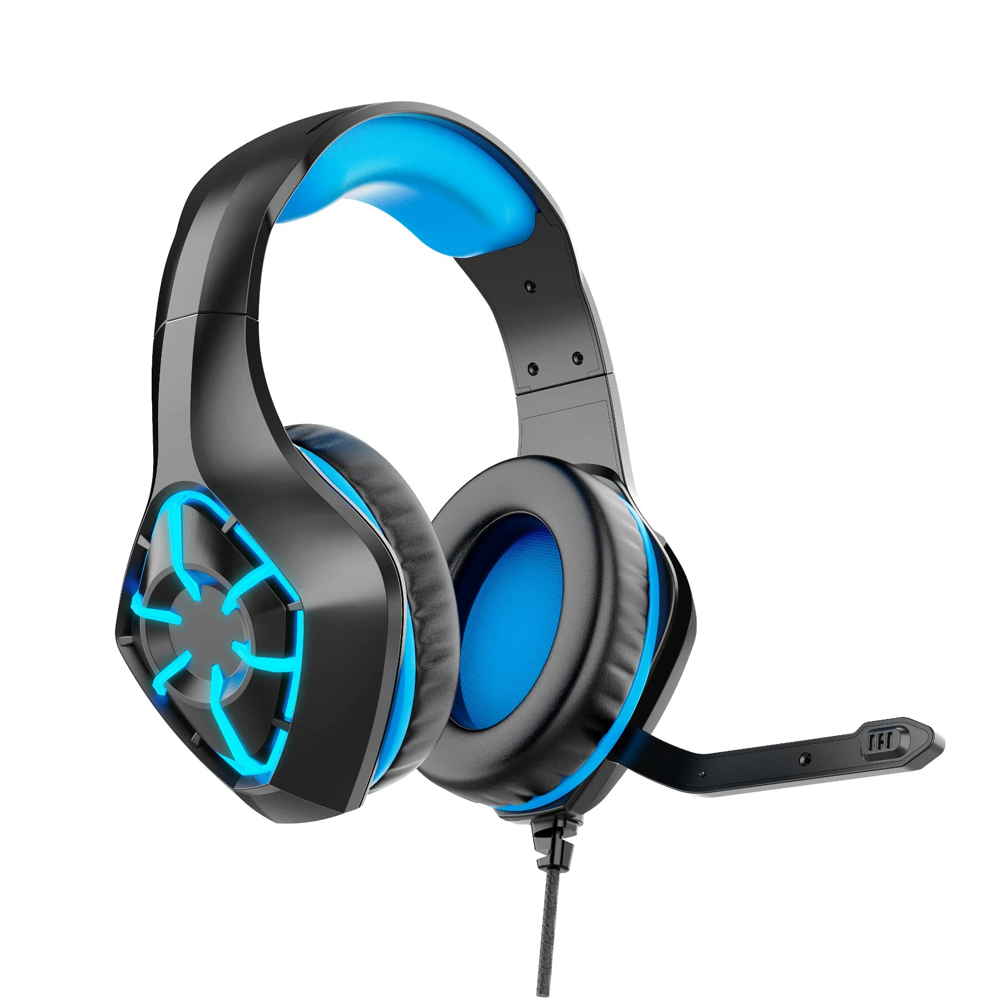 RGB Lighting Over Headband Wired Gaming Headset with Mic for PC Computer PS4 Play Ear Headphones