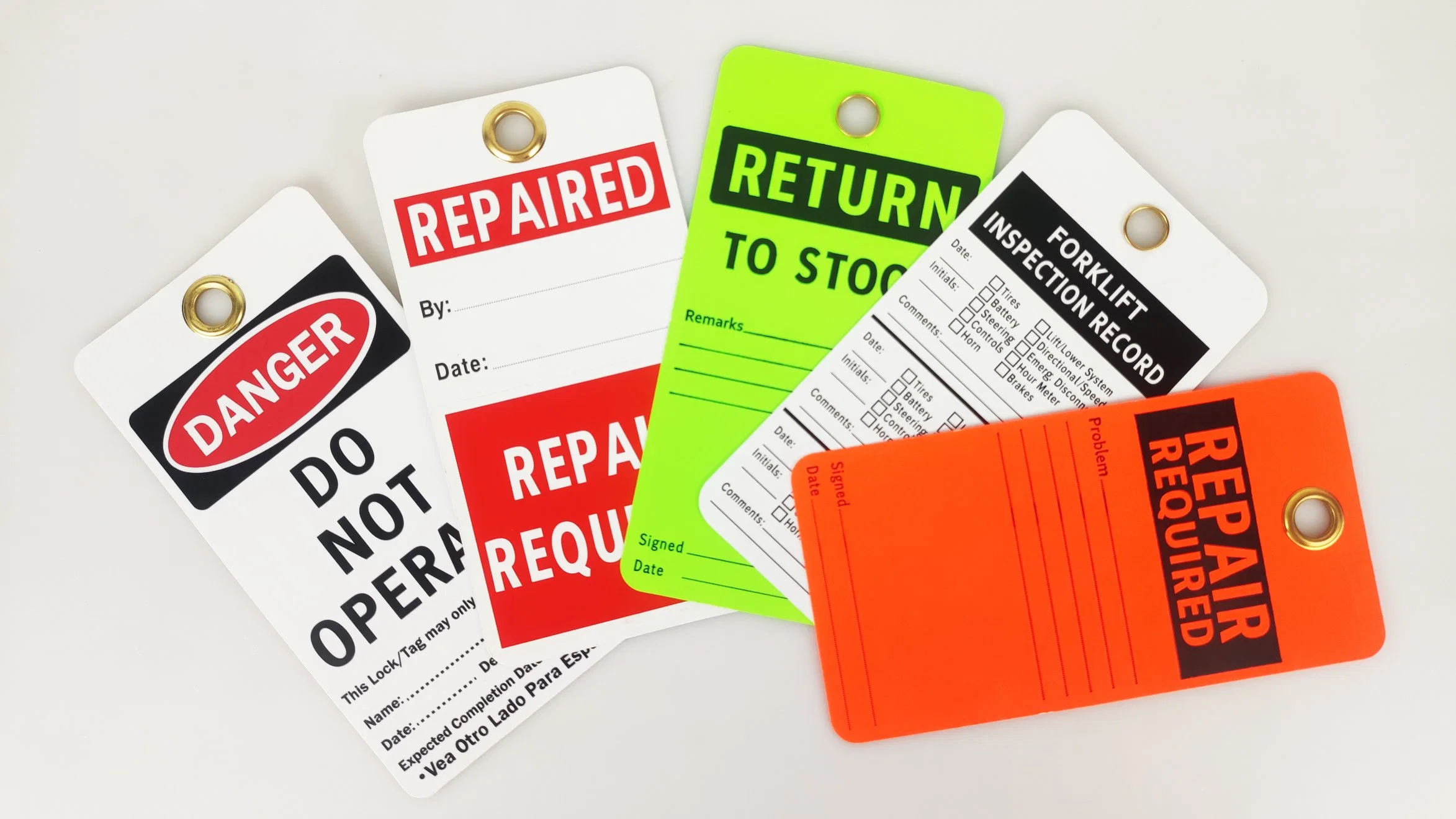 Custom Paper Cardstock Warning Tag Polyester Plastic Waterproof Lock Signs Tagout Tags