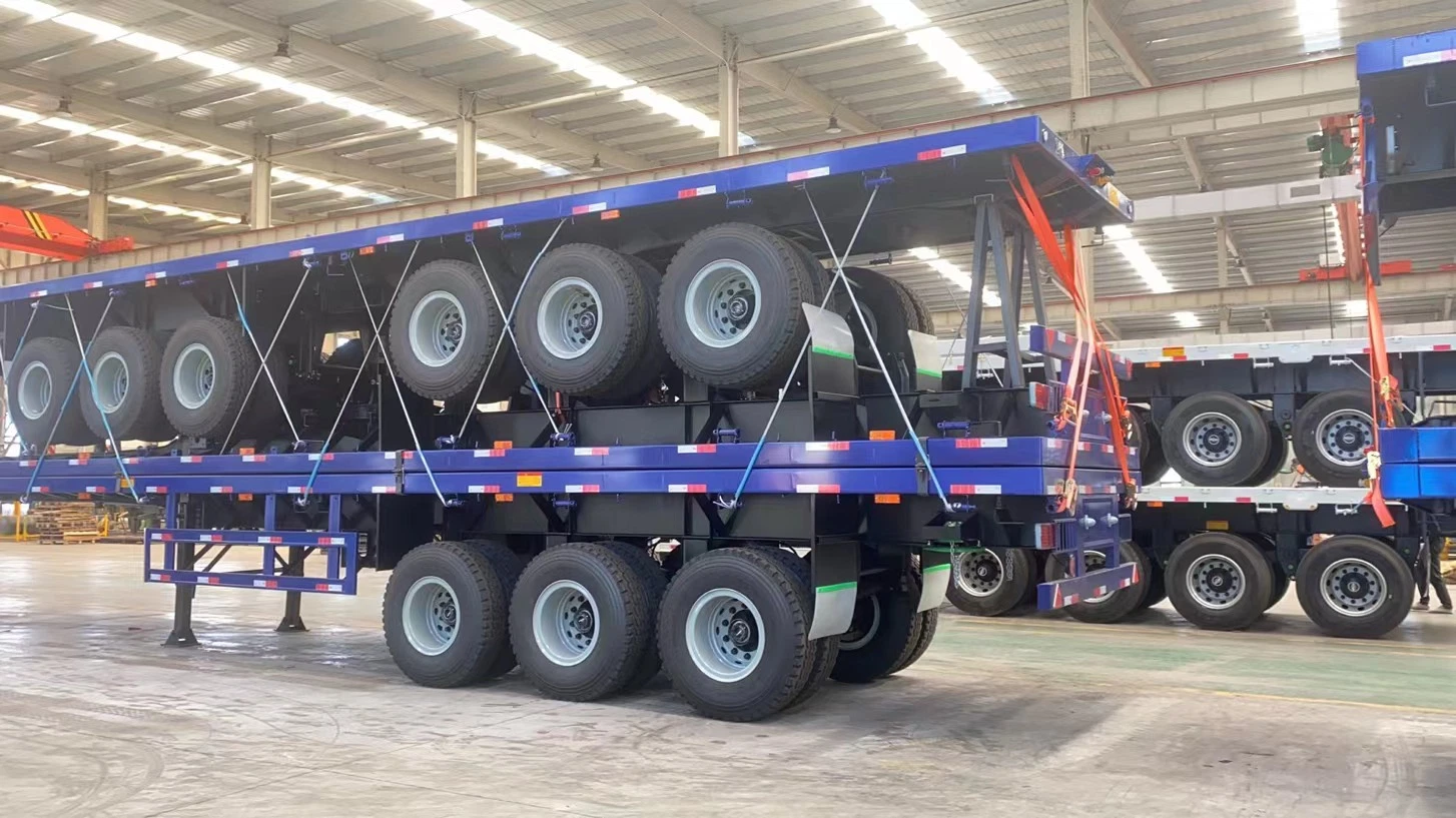 3 Axles Flat Platform Flat Deck Semi Trailer