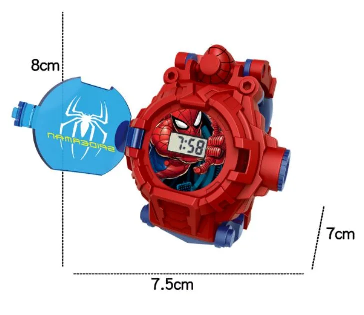 Transformer Robot Convert to Digital Wrist Spiderman Watch for Boys and Girls Projection Switch Robot Deformation Watch Deformation Toy