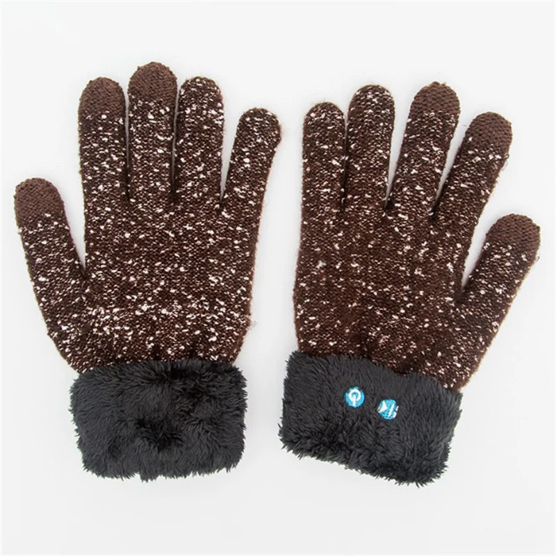 Wool Bluetooth Touch Screen Gloves Mountaineering Skiing Warm Hands-Free Gloves Headset