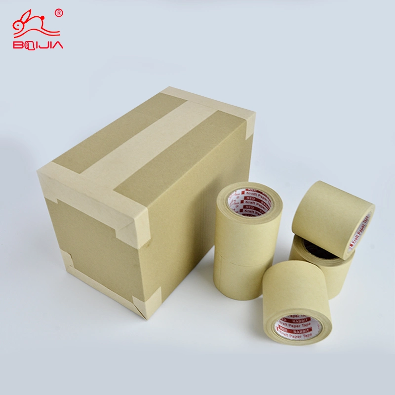 Self Adhesive Recycled Kraft Packing Tape Packaging Tapes Colored Kraft Paper Tape with Logo