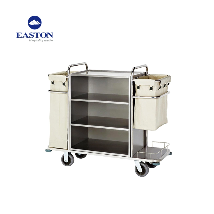 Metal Service Cart Housekeeping Trolley for Hotel