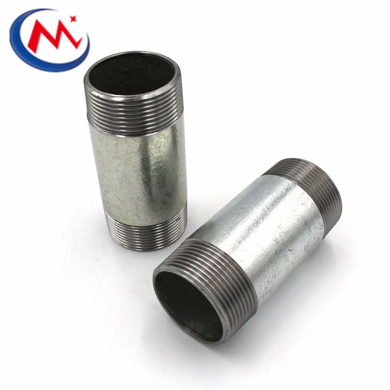 Factory Price Carbon Steel Galvanized Customsize Thread NPT Bsp 1/8-4" Size Double Nipple for Water Oil