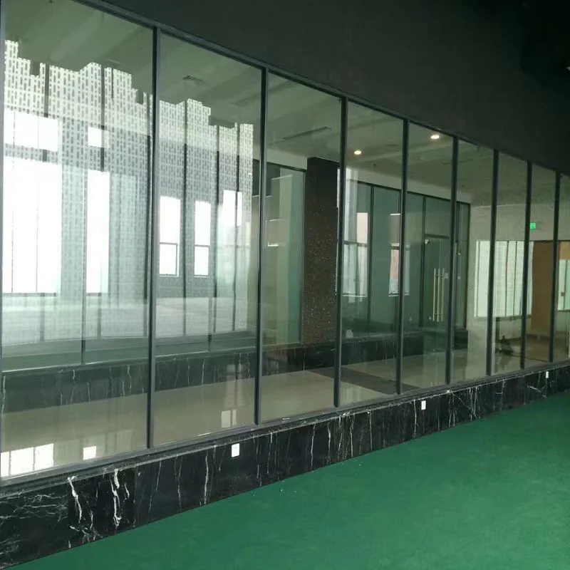 China Manufacturer Office Bathroom Interior Double Glass Partition Design Room Dividers