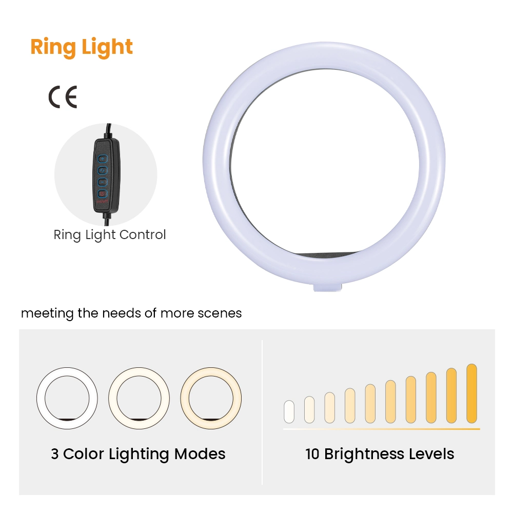 Multipurpose LED Ring Light with Stand and Phone Holder for Live Stream