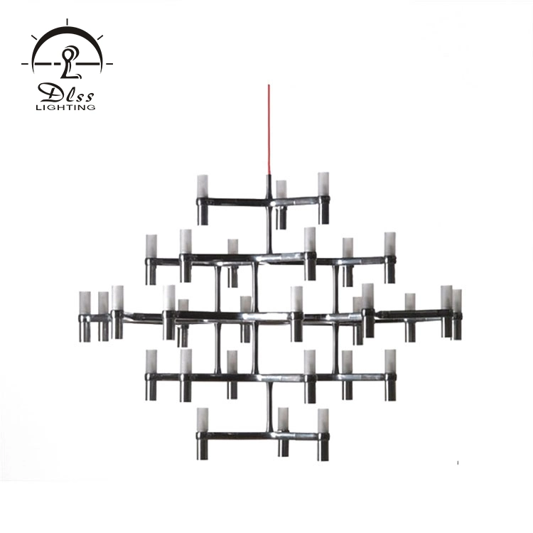 Modern Style Metal Glass Chandelier Lamp with LED Pendant Light