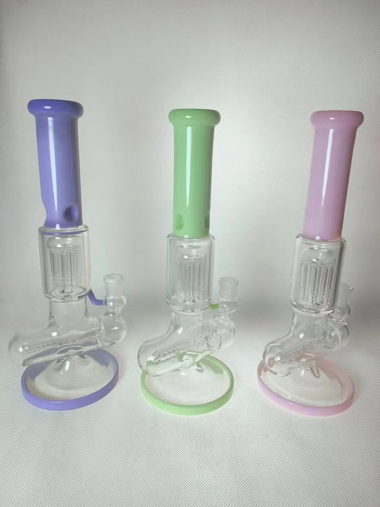 Factory Wholesale/Supplier Glass Water Pipe for Smoking. Wth Tree Percolator and American Color High quality/High cost performance  Glass Smoking Water Pipe Hot- Selling