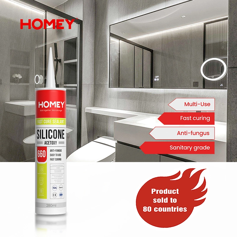 Homey Fast Cure Silicone Sealant for Kitchen & Bathroom Contruction Glass Glazed Ceramics