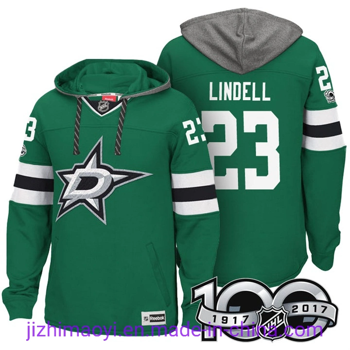 Venta al por mayor personalizada estrellas de Dallas Alexander Radulov Jamie Benn Joe Pavelski Miro Heiskanen Tyler Seguin Ben Bishop Equipo de Hockey de corte Goalie Sudadera con capucha