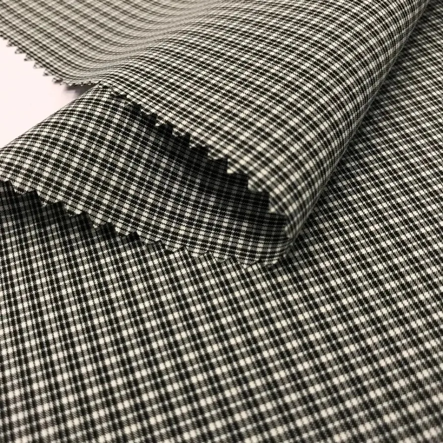 China Manufacturer Polyester Spandex Cation Gingham with Water Resistant for Textile Garment