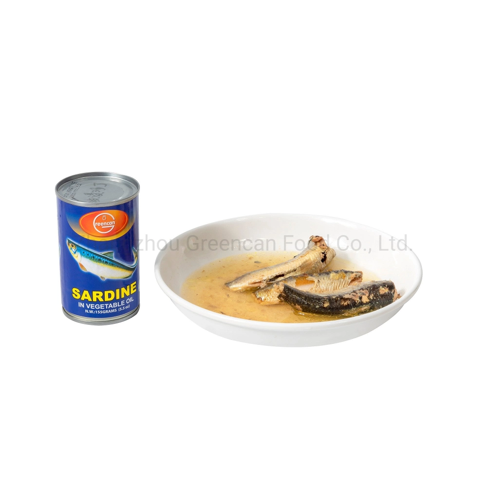 Fabricación de OEM de mariscos conservas de sardina en lata de aceite de pescado hortalizas Sardina Sudáfrica