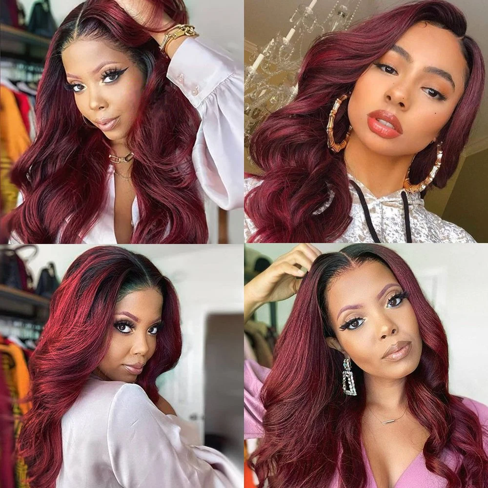 Remy Hand Tied Wig 99j Colored Wholesale Long Lace Straight Wigs Hair Products