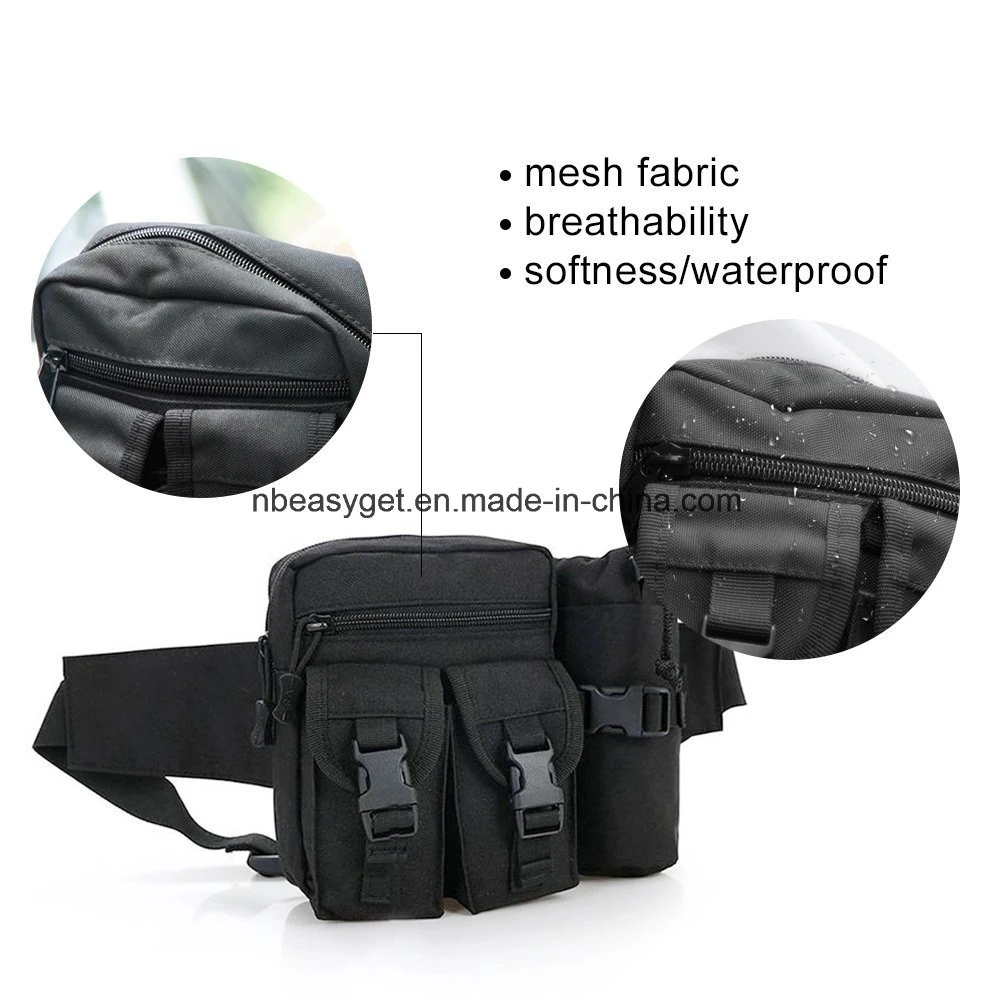 Waist Fanny Pack with Water Bottle Holder and Phone Pocked Multipurpose Waterproof Bum Bag Outdoor Pouch Adjustable Hip Belt for Hiking Running Esg10269