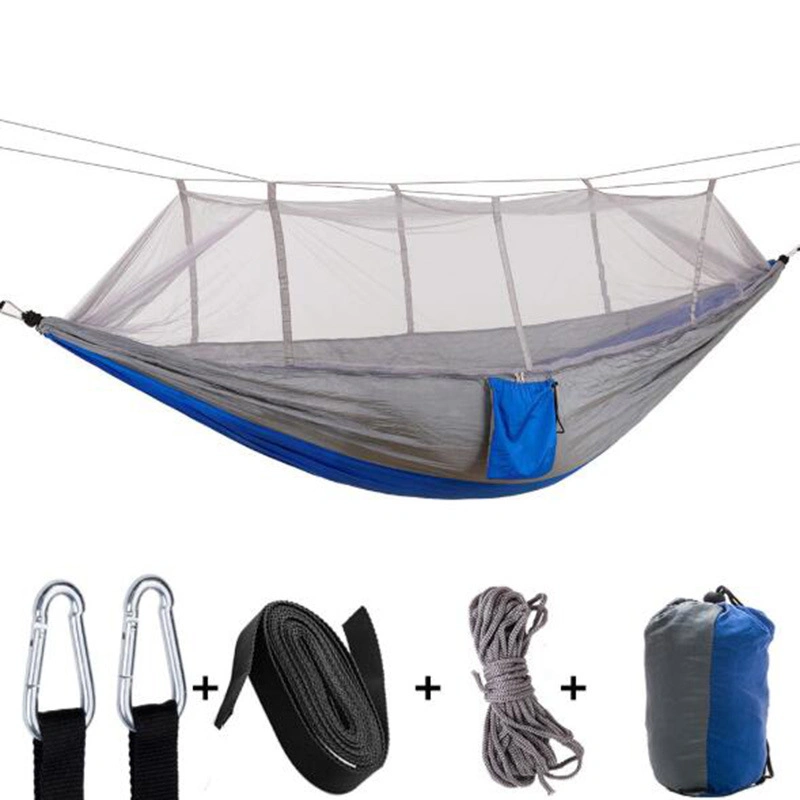 Hamac de camping en nylon ultraléger portable avec moustiquaire à l'épreuve du vent Swing Wyz13012.