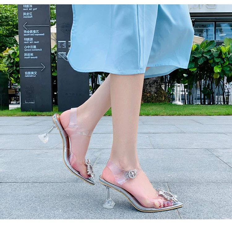 2021 новых женщин обувь Stiletto пятки Sexy уникальные указал Toe высокой пятки невесты высокой пятки ясно сразу же после