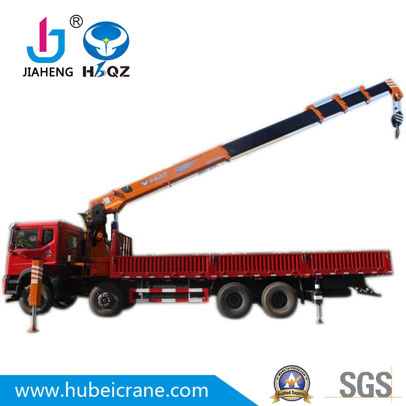 Fabricado en China HBQZ pluma telescópica de 12 toneladas de carga sobre camión grúa hidráulica SQ12S4 para la venta de camiones de la rueda el cilindro de elevación de materiales de construcción de tejido de horquilla remoto de regalo