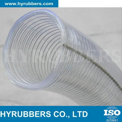 Hyrubbers Transparent PVC Steel Wire Reinforced Hose / Flexible Plastic Pipe Tube/ PVC Hose