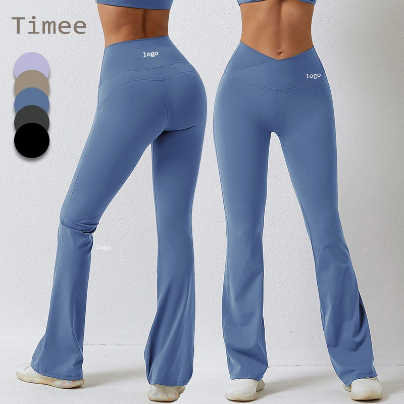 High-Waist Casual Flared Pants Fitness Sports Yoga Trousers Flares