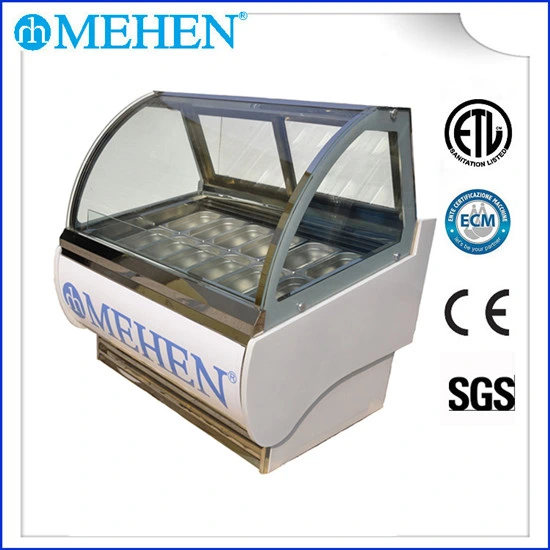 Top Quality Low Temperature Commercial Mini Gelato Freezer Italian Ice Cream Display Cabinet