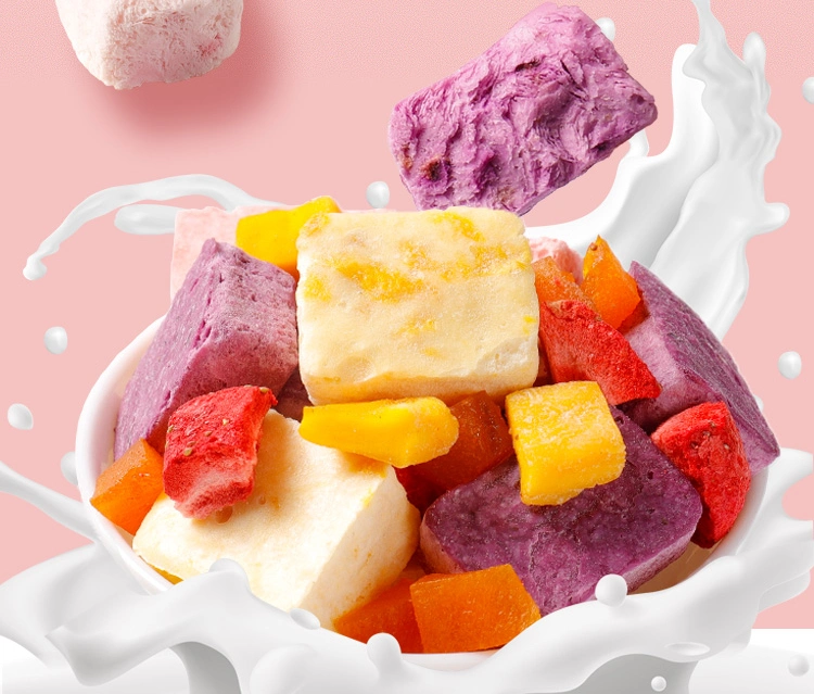 Fd Freeze Dried Yoghurt Cube, Peach, Strawberry, Blueberry Flavor Supplier