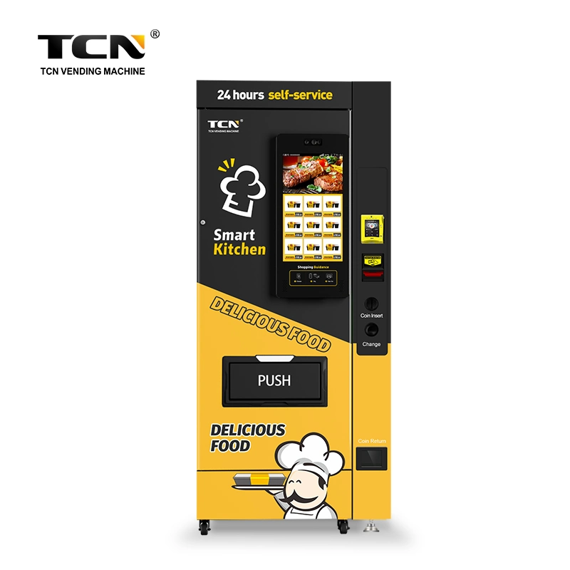 Tcn Distributeur automatique de nourriture 24/7 Distributeur automatique de petits plats chauds Facile à utiliser